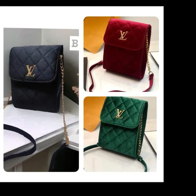 Velvet hand bag + cross body bag